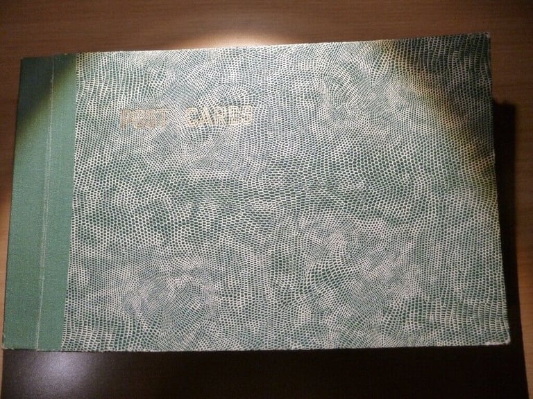 Vintage Postcard Album containing Flower Postcards (unused) J Arthur Dixon, Thor E Gyger