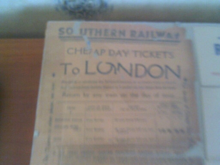 6 OLD BRITISH RAIL SOUTHERN REGION ITEMS   FRAMED  
