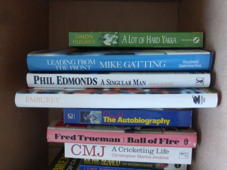 13 Cricketer Biographies - Hardback and paperback books. Denis Compton, Len Hutton, Gatting etc