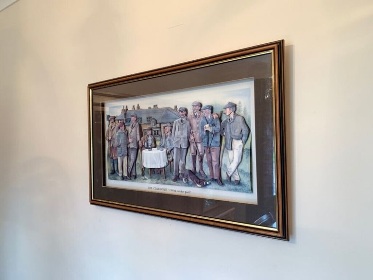 FRAMED 3D GOLF PICTURE - THE CLUBHOUSE - NINE UNDER PAR - BY JOHN R EDWARDS (JEDD)