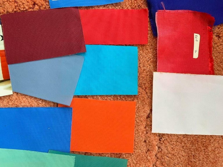 Rolls of Nylon fabric