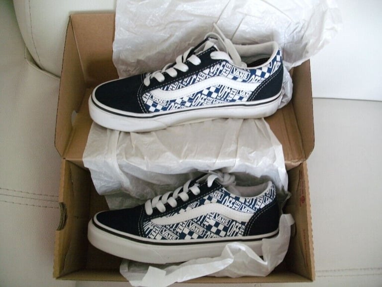 BNIB Vans Classic Old Skool Dress Blue Off The Wall/True White  UK Size 2 EU 33 