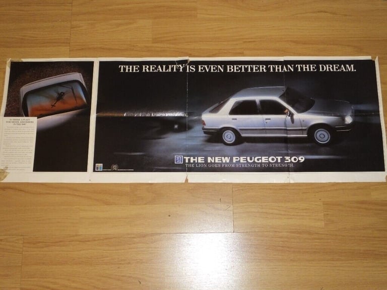 PEUGEOT 309 4 PAGE ADVERT DOUBLE SIDED