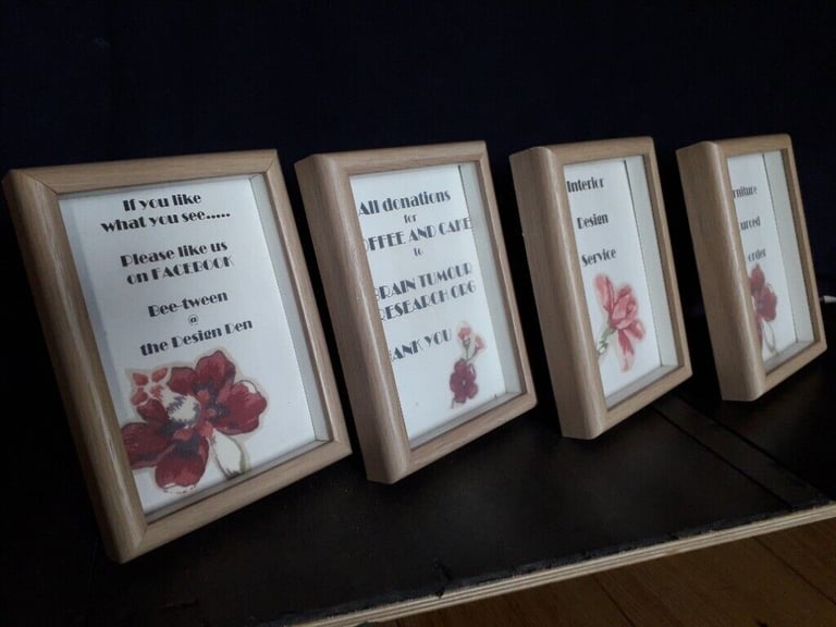 image for Picture frames, 4 matching, wood