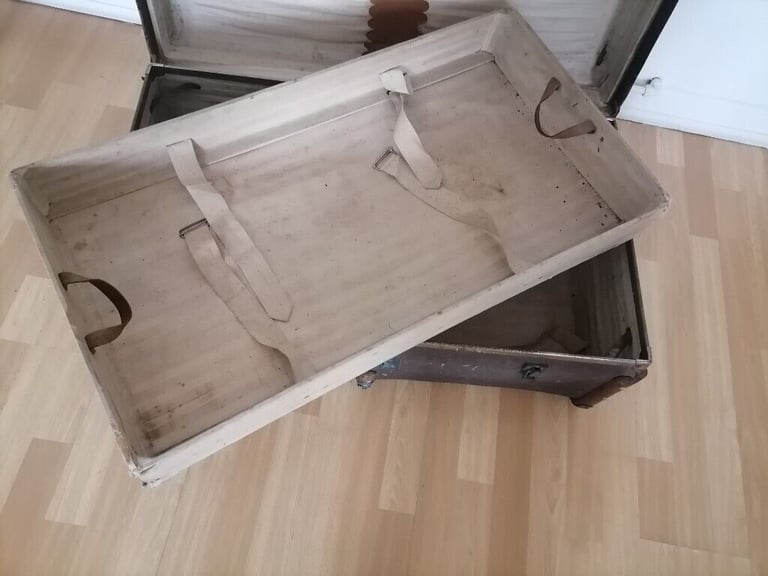 Rare Vintage Pre 1940's Chest Wardrobe Steamer Travel Trunk