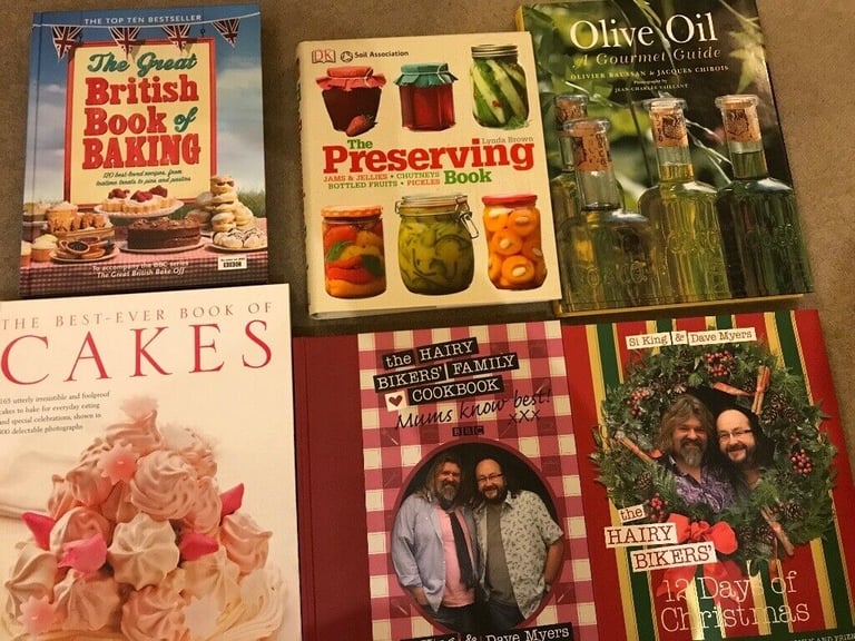 image for Cookery books, Hairy Bikers, Preserving, Olive Oil, Great British Baking etc.