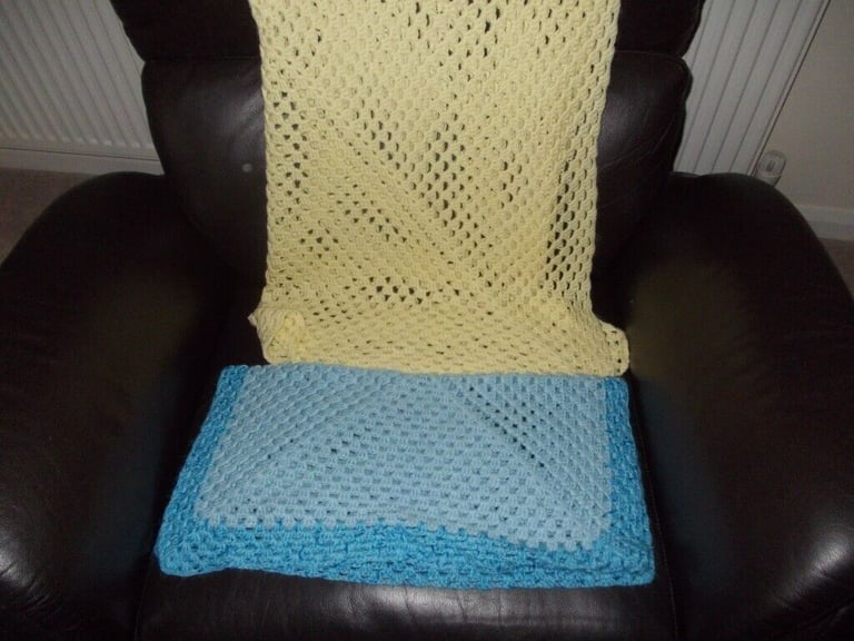 image for Two knitted baby blanket's one pram size one cot size very good condition