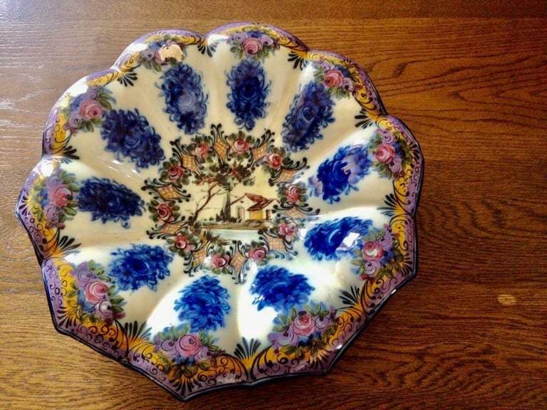 Vintage Vestal Alcobaca Large Portugal Handpaited Plate