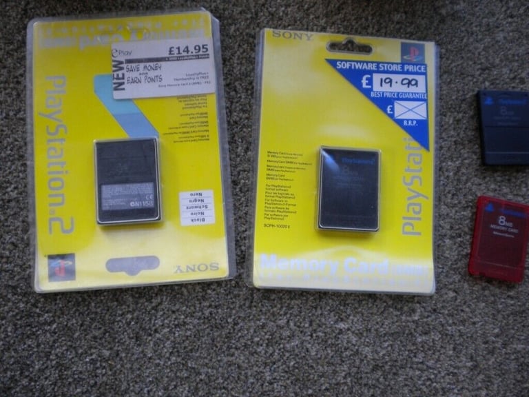 PS2 GAMEWARE CONTROLLERS + MEMORY CARDS. OR I CONTROLLER AND 2 CARDS FOR £15