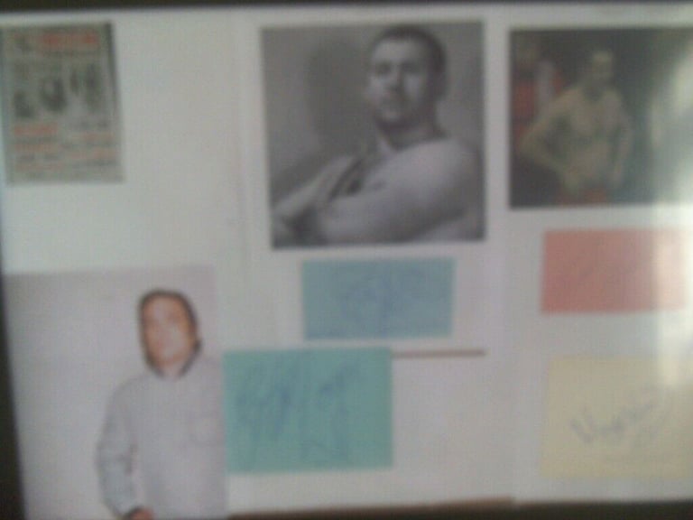 image for 4 MIXED SIGNED  WRESTLING STARS  ITEMS    FRAMED  