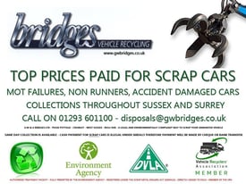 WE BUY SCRAP CARS IN SUSSEX: TOP PRICES PAID - COD ISSUED 