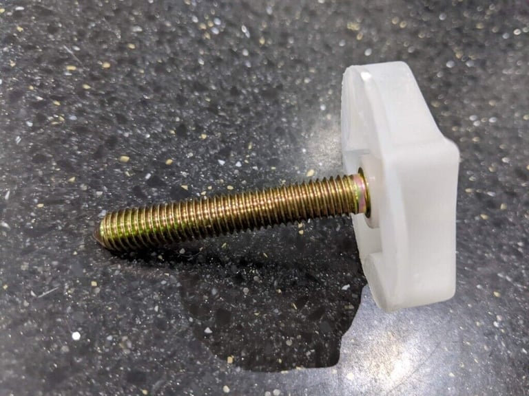 4 HEADBOARD BOLTS WITH PLASTIC WASHERS FOR DIVAN BED BASE M8 THREAD 50mm LONG