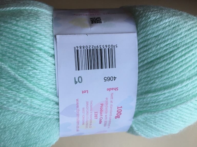 5 X100G BALLS ROBIN COMFY BABY SOFT BLEND DOUBLE  KNITTING WOOL YARN GREEN SHADE 4065,