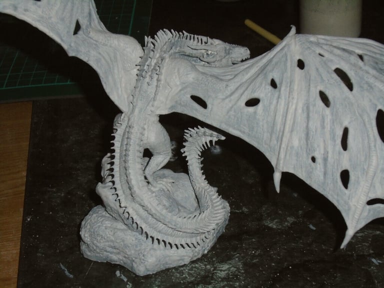 Viserion, Game of Thrones Style Dragon model undead ice dragon 28mm scale