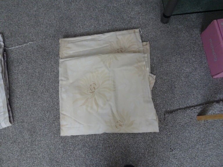 CURTAINS  Lilac pattern 54in Drop 66in Width lined also CREAM PAIR 