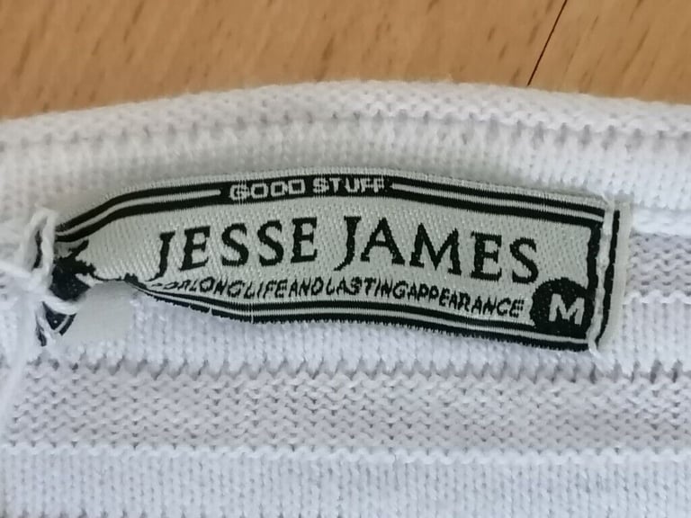 Vintage 00's Designer JESSE JAMES Summer White Jumper. Ladies. Ex Cond. Size : M 