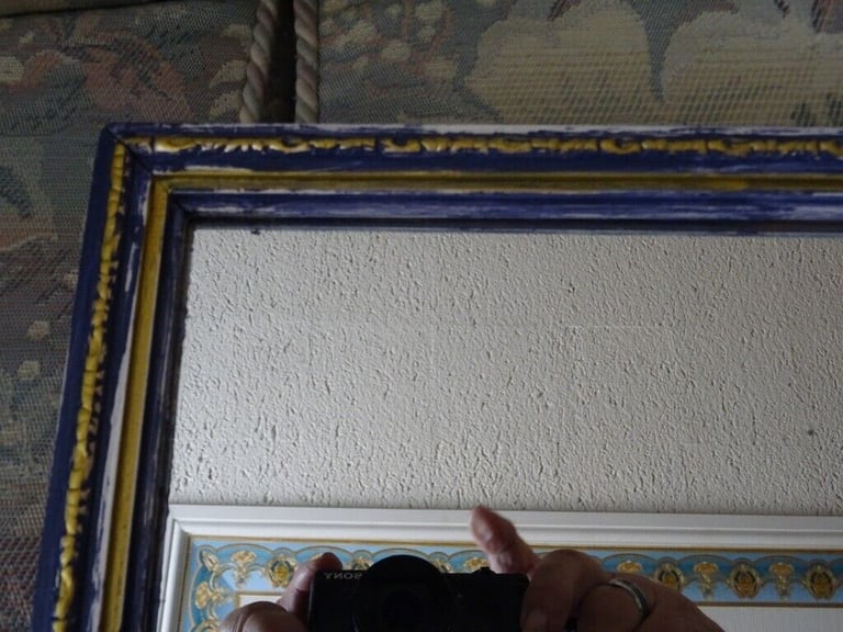 Oblong Mirror - Blue/gold