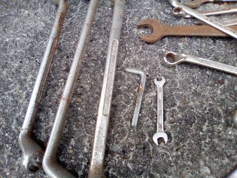 Collection of spanners and other tools , £2 per item.
