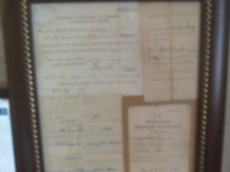 4 ARMY MILITARY ITEMS  KINGS OWN  REGIMENT   FRAMED W BERRY  