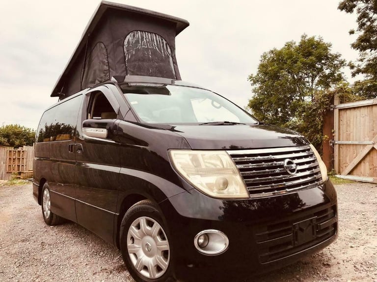 2006 RUST FREE Nissan ELGRAND POP TOP 4 BERTH NEW SIDE CAMPER CONVERSION 64K