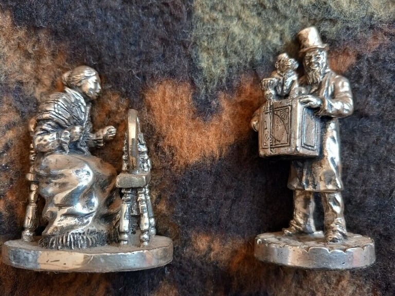 OFFERS - 13 SILVER PLATE ON PEWTER VICTORIAN FIGURINES.