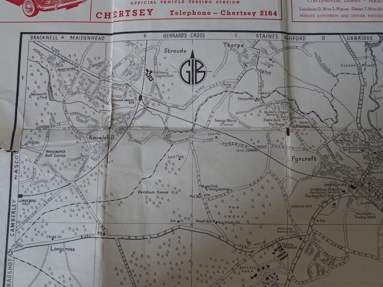 Of Historic Interest: THREE Collectable Vintage STREET MAPS of two popular SURREY TOWNS.