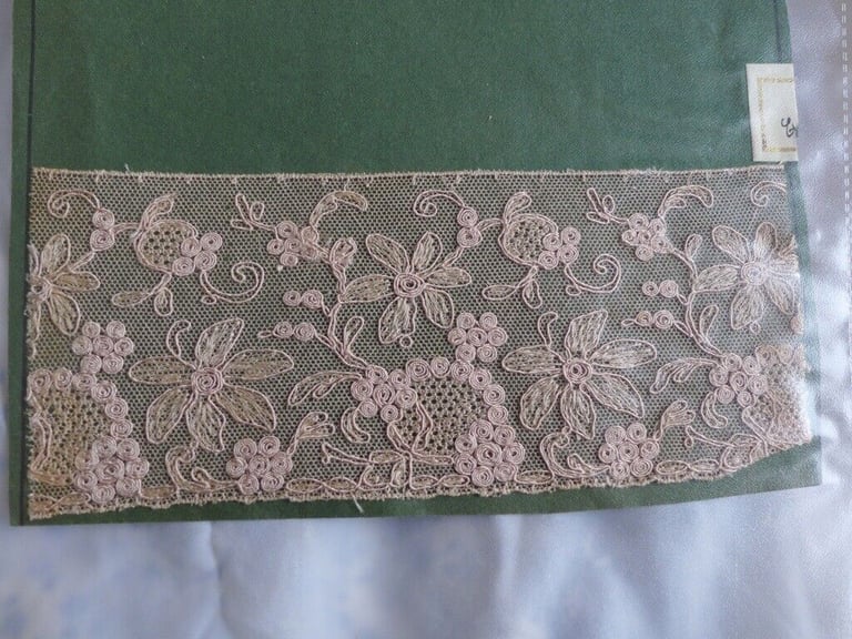 Three Collectible/Collectable Vintage and Original Lace Samplers/Haberdasher’s sample sheets/boards.