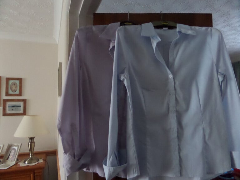 image for  SHIRTS (H&M) SIZE 14. Two - Pale lilac & pale blue. Both in new condition.
