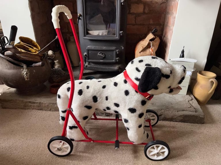 image for Vintage Mulholland & Bailie push along Dalmatian dog toy Walker 