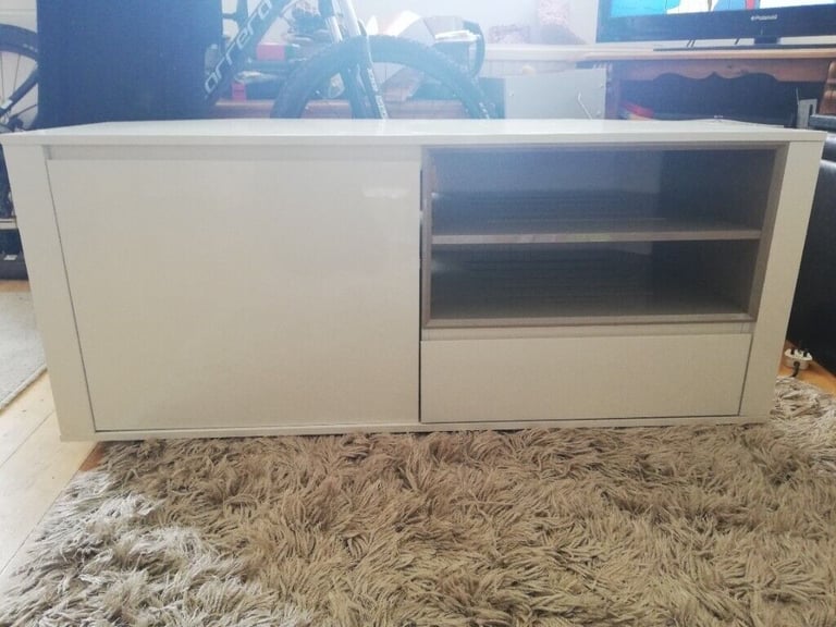 image for White gloss TV unit