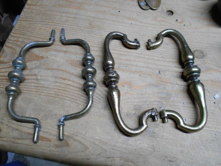 Victorian Brass original cuboard handles Vintage Handles 