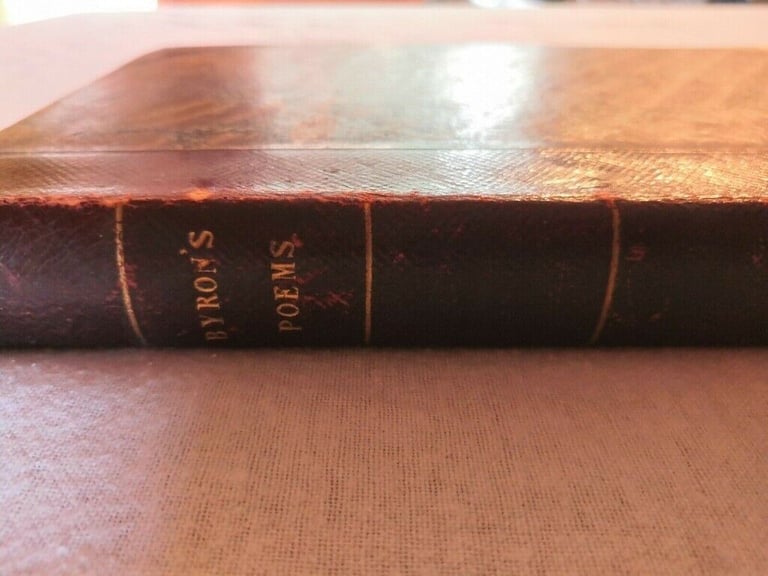 1814, Antique, Very Rare, Byron's Poems - Four Poems, Leather Bound Hardback