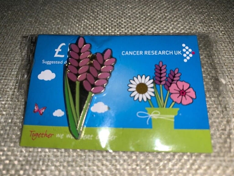 image for New Cancer Research Flower Charity Pin IP1