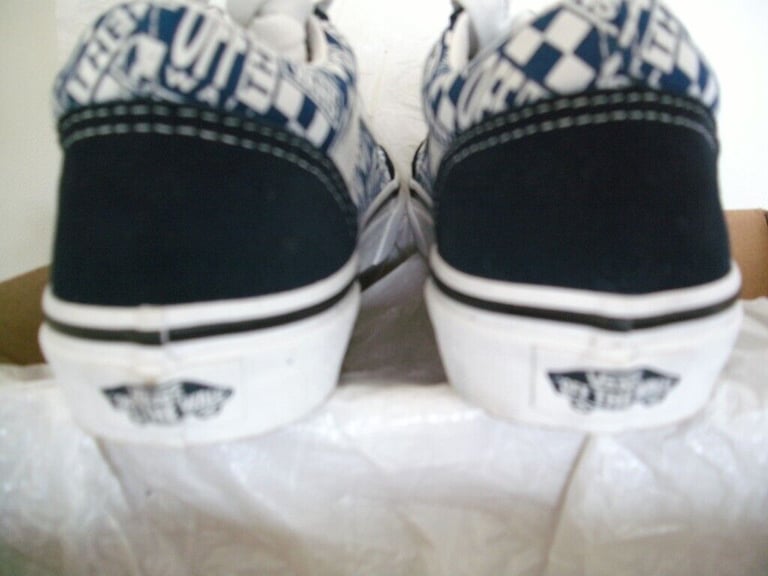 BNIB Vans Classic Old Skool Dress Blue Off The Wall/True White  UK Size 2 EU 33 