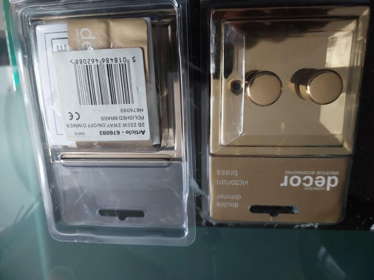2 Double Dimmer Victoria Brass Dimmer light Switch 