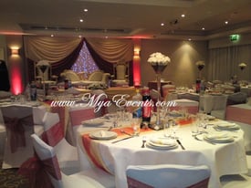 image for Wedding Reception Decoration Stylist Packges £5pp Head Table Styling £35 Queen Chair £199 Uplighting