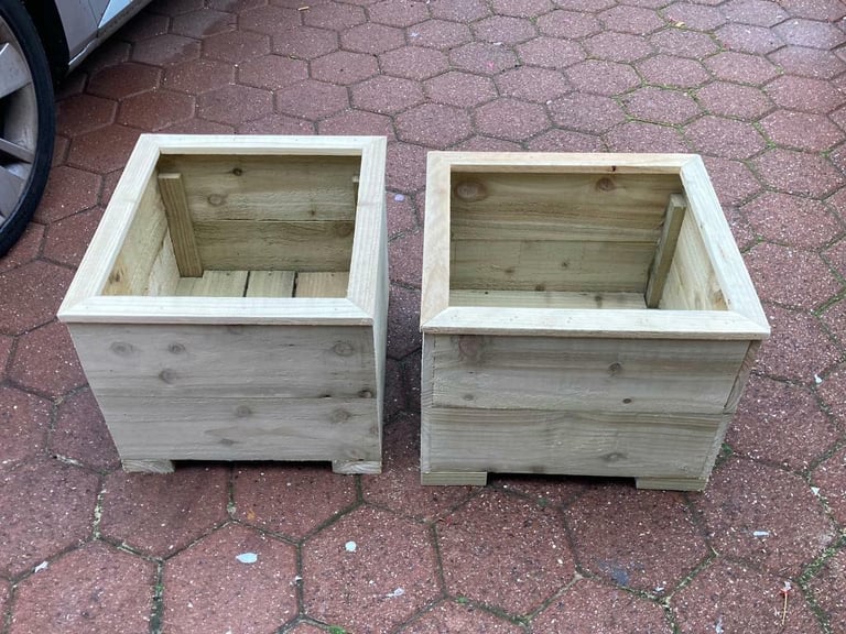 treated wooden planter 