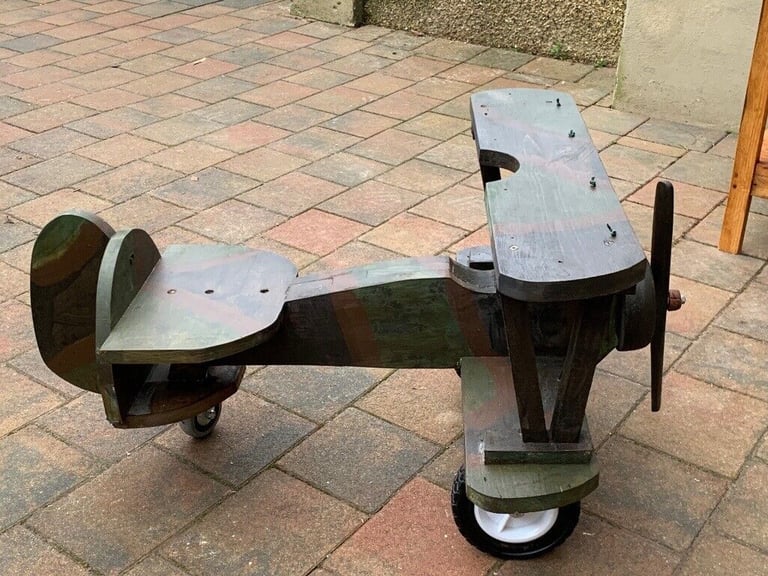 Wooden Handmade Children’s Toy Ride/Sit on Bi Plane 