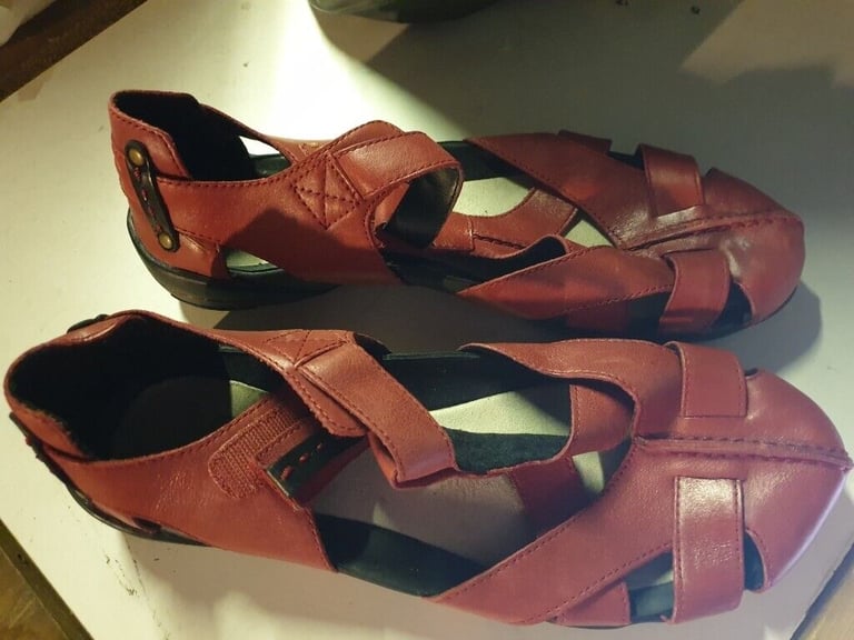 Camel active red leather women sandals size 42