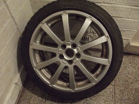 ROVER 75 ZT MG6 17 INCH ALLOY WHEELS WITH ALL WEATHER OR WINTER TYRES IN ALMOST NEW CONDITION