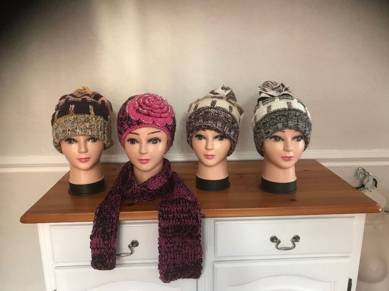 image for Selection of New ladies winter knitted Hats in various colours and styles