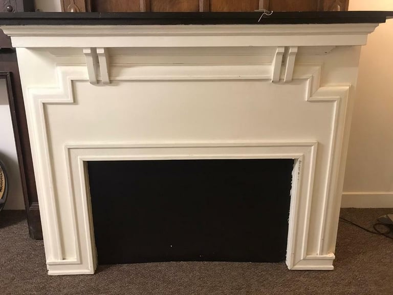 image for Wooden Fire Surround with Mantle