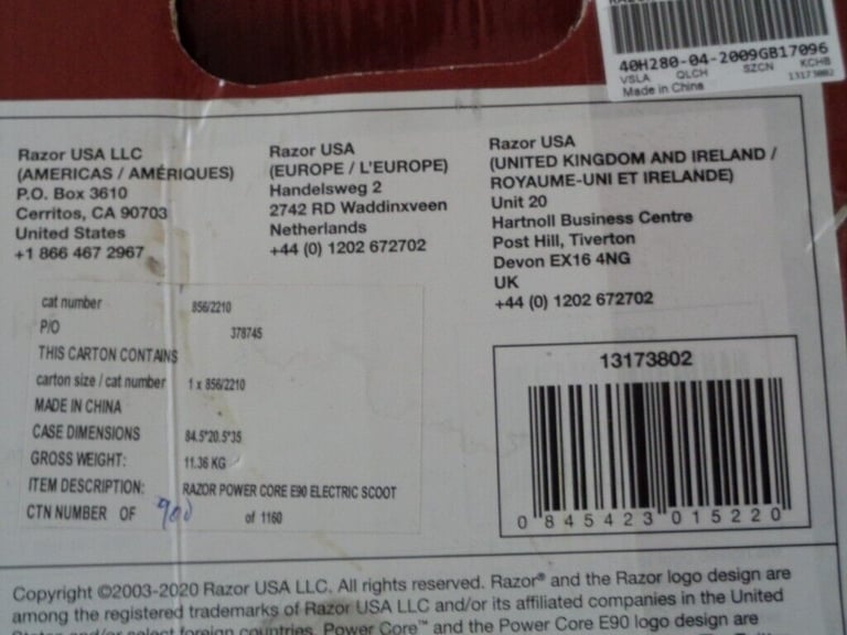 razor e90 electric scooter (NEW) (IN BOX)