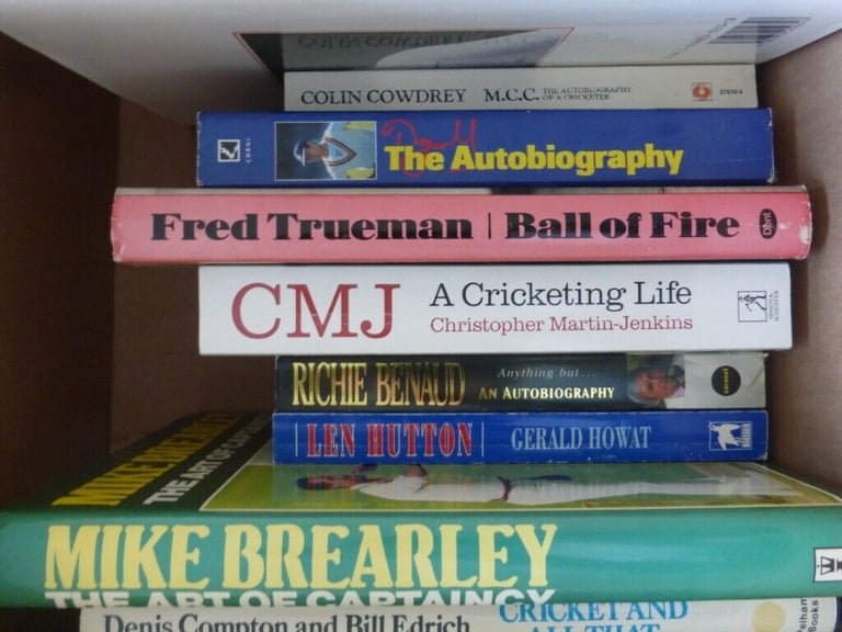 13 Cricketer Biographies - Hardback and paperback books. Denis Compton, Len Hutton, Gatting etc