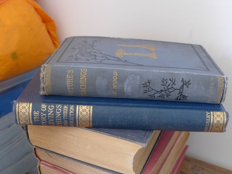 THE STORY OF LIVING THINGS AND THEIR EVOLUTION and NATURE’S TEACHINGS. The two for £25.