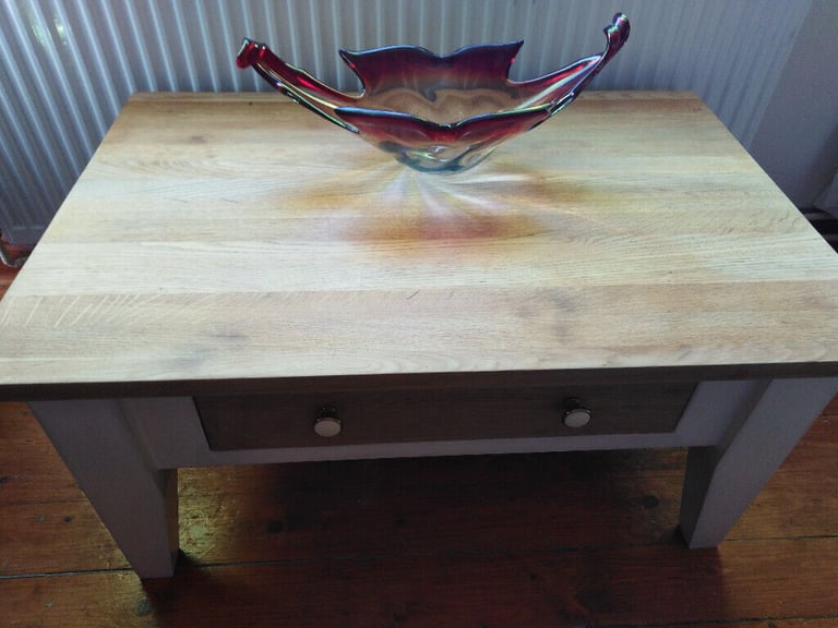 FLIPPED FURNITURE, vintage solid oak totally unique coffee table/tv stand