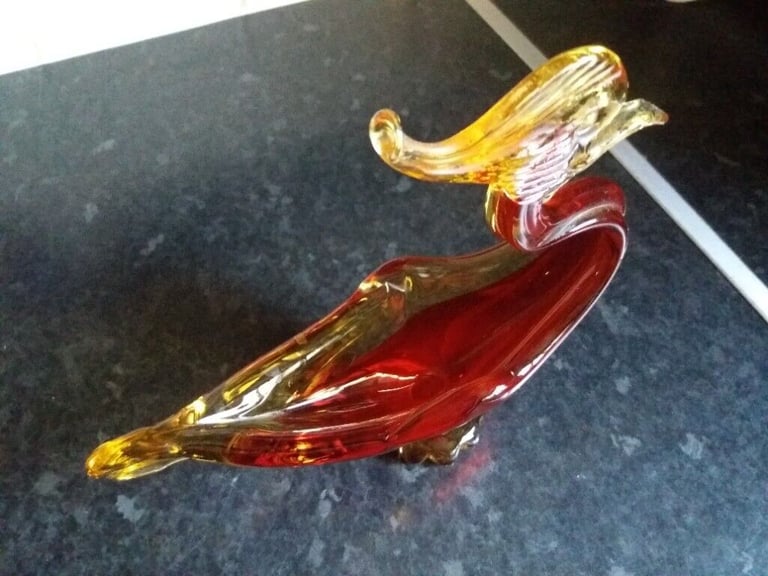 Vintage murano glass bird ornament