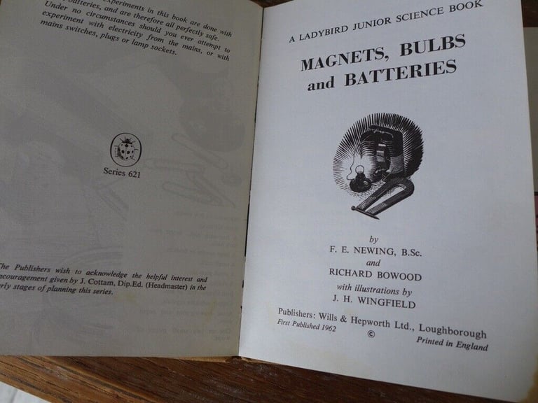 Three Vintage 1st edition LADYBIRD Books: MAGNETS, BULBS and BATTERIES; THE COMPUTER; THE TELEPHONE