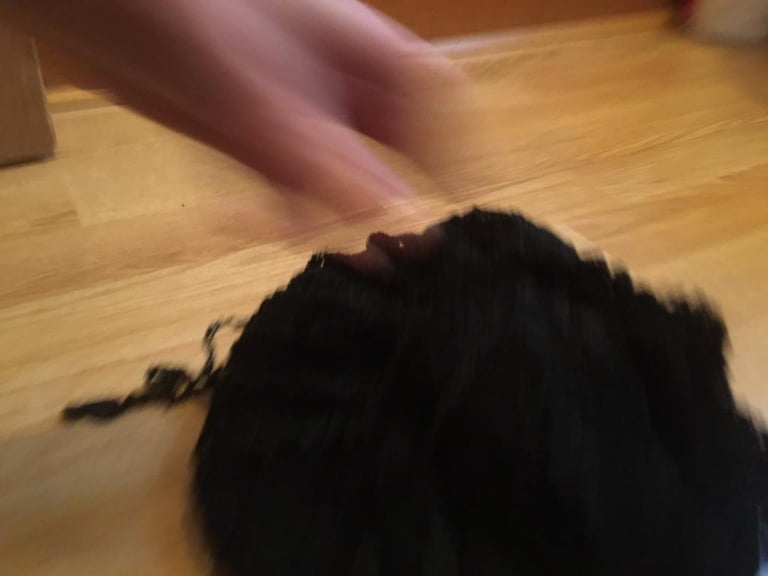 Black String effect Drawstring Round Bag 