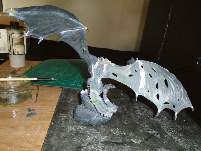 Viserion, Game of Thrones Style Dragon model undead ice dragon 28mm scale